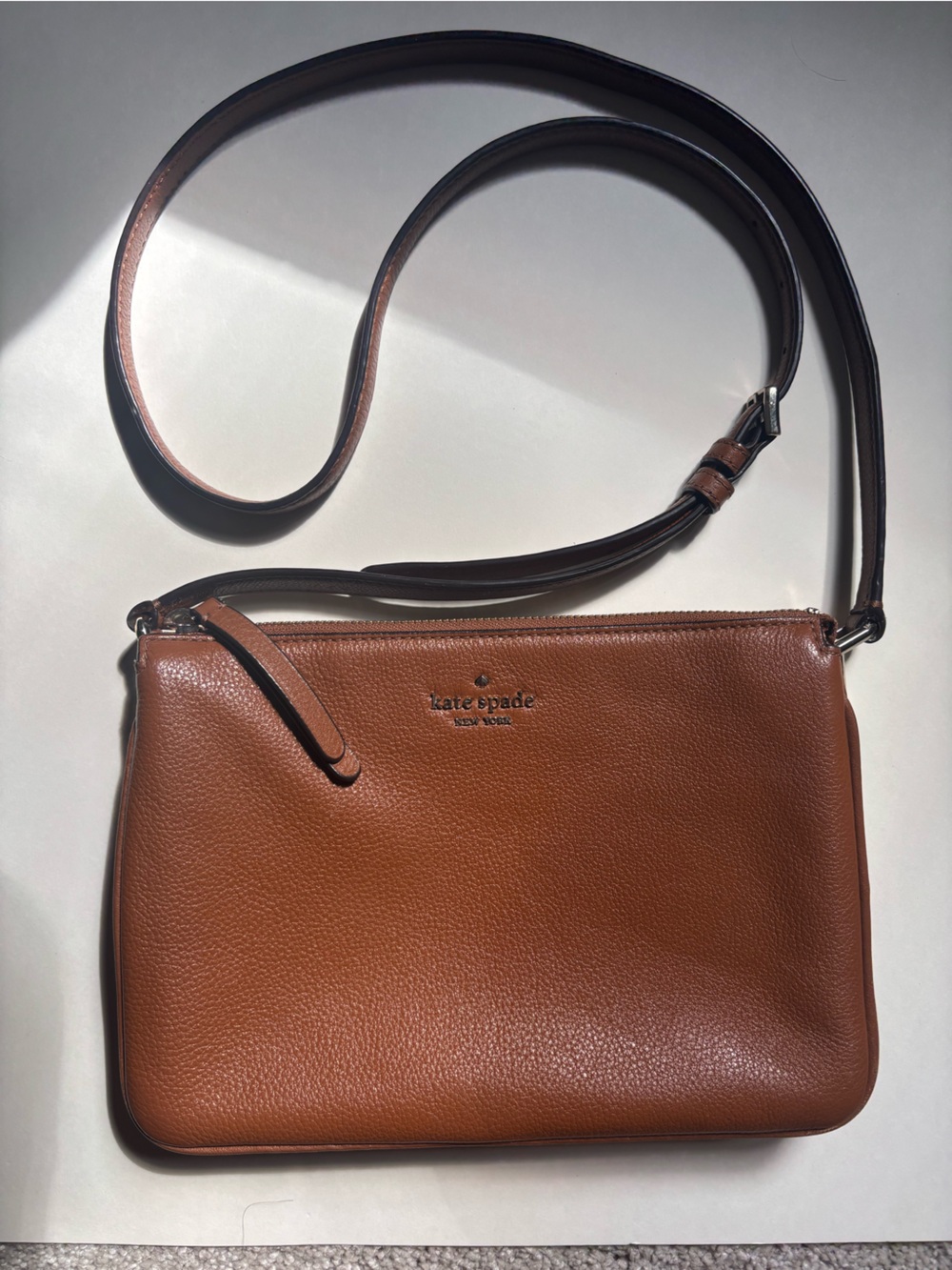 kate spade Brown Pebbled Leather Crossbody Bag